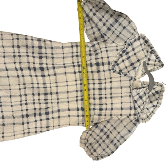 Lena blue gingham collared twee grand millennial style mini dress L - Picture 5 of 9
